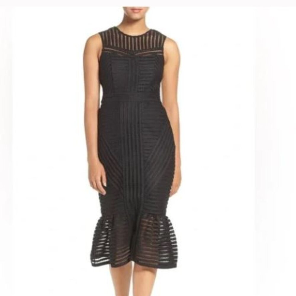 Midi Length Bardot Dress Black